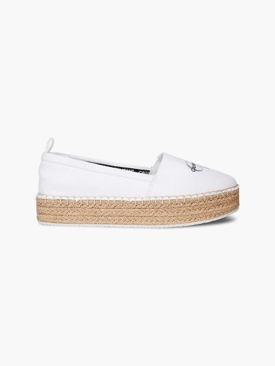 Calvin Klein Cipők HU980150 | Calvin Klein Twill Upper Női Espadrilles Világos Fehér